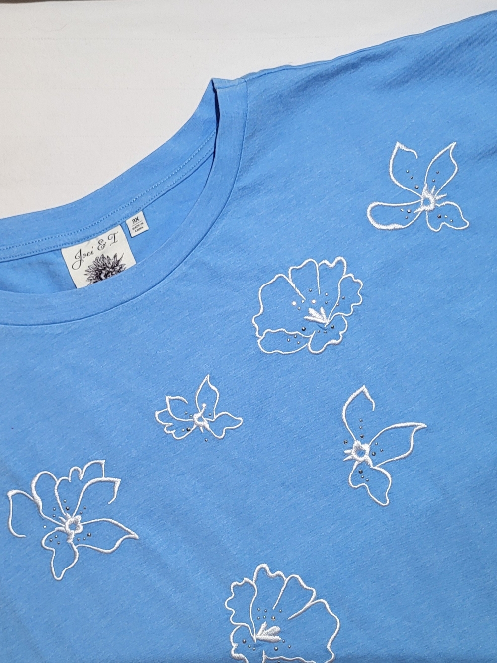 Joei & I Blue Floral Short Sleeve Tee